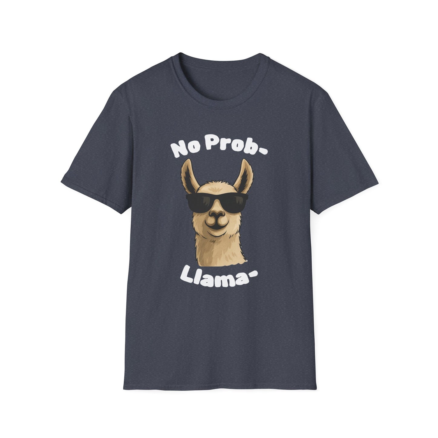 No Prob-Llama Funny T-Shirt | Dark Color Unisex Tee | Cute Llama Design | Humor Animal Pun Shirt | Gift for Him or Her