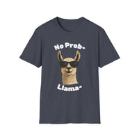 No Prob-Llama Funny T-Shirt | Dark Color Unisex Tee | Cute Llama Design | Humor Animal Pun Shirt | Gift for Him or Her