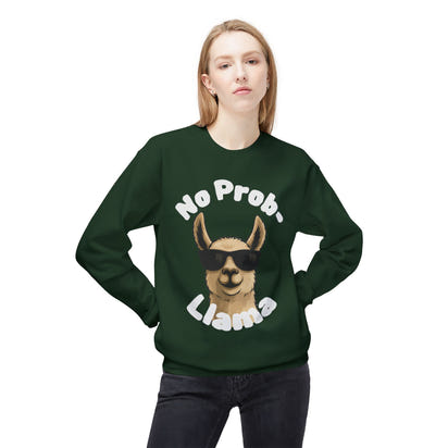 Dark Colors No Prob-Llama Sweatshirt Funny Cozy Llama Crewneck | Cute Pun Sweater | Animal Lover Gift | Winter Comfy Pullover
