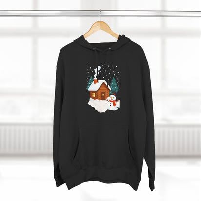 Cozy Holiday Hoodie with Snowman and Lights Design, Winter Fashion, Christmas Gift, Festive Apparel, Outdoor Comfort, Casual Wear