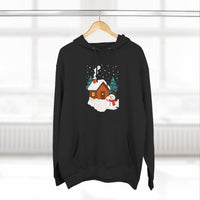 Cozy Holiday Hoodie with Snowman and Lights Design, Winter Fashion, Christmas Gift, Festive Apparel, Outdoor Comfort, Casual Wear