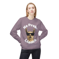 Dark Colors No Prob-Llama Sweatshirt Funny Cozy Llama Crewneck | Cute Pun Sweater | Animal Lover Gift | Winter Comfy Pullover