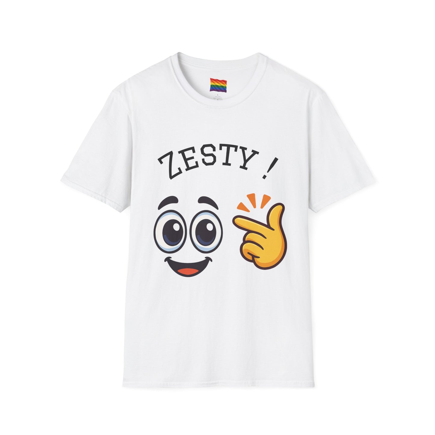 Zesty Emoji Pride T-Shirt | Funny Snap Face Tee | LGBTQ+ Celebration Shirt | Cute Graphic Unisex Top for Joyful Expression