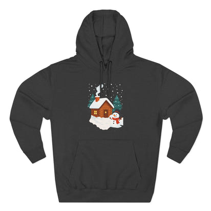 Cozy Holiday Hoodie with Snowman and Lights Design, Winter Fashion, Christmas Gift, Festive Apparel, Outdoor Comfort, Casual Wear