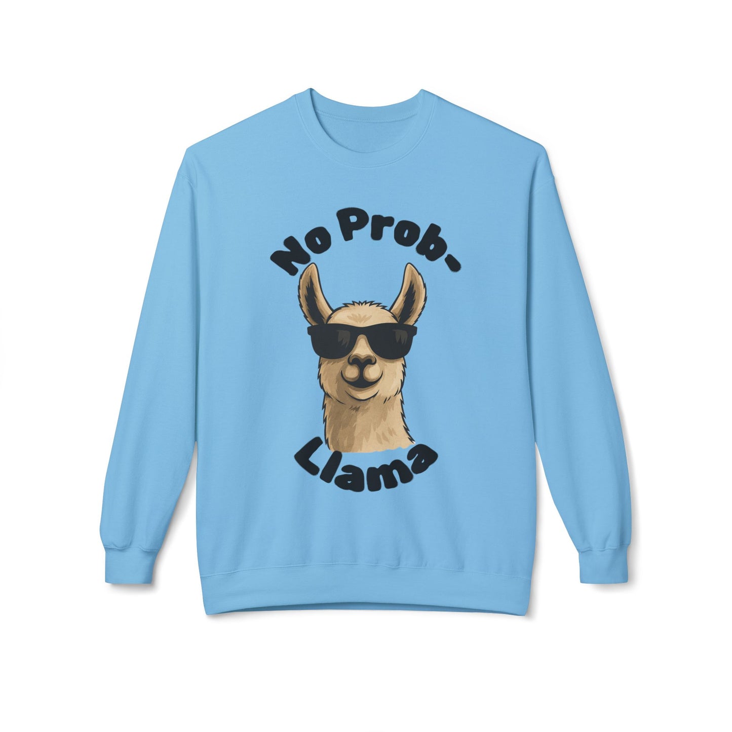 Light Color No Prob-Llama Sweatshirt | Light Color Unisex Crewneck | Cute Llama Design | Animal Pun Gift | Cozy Graphic Pullover