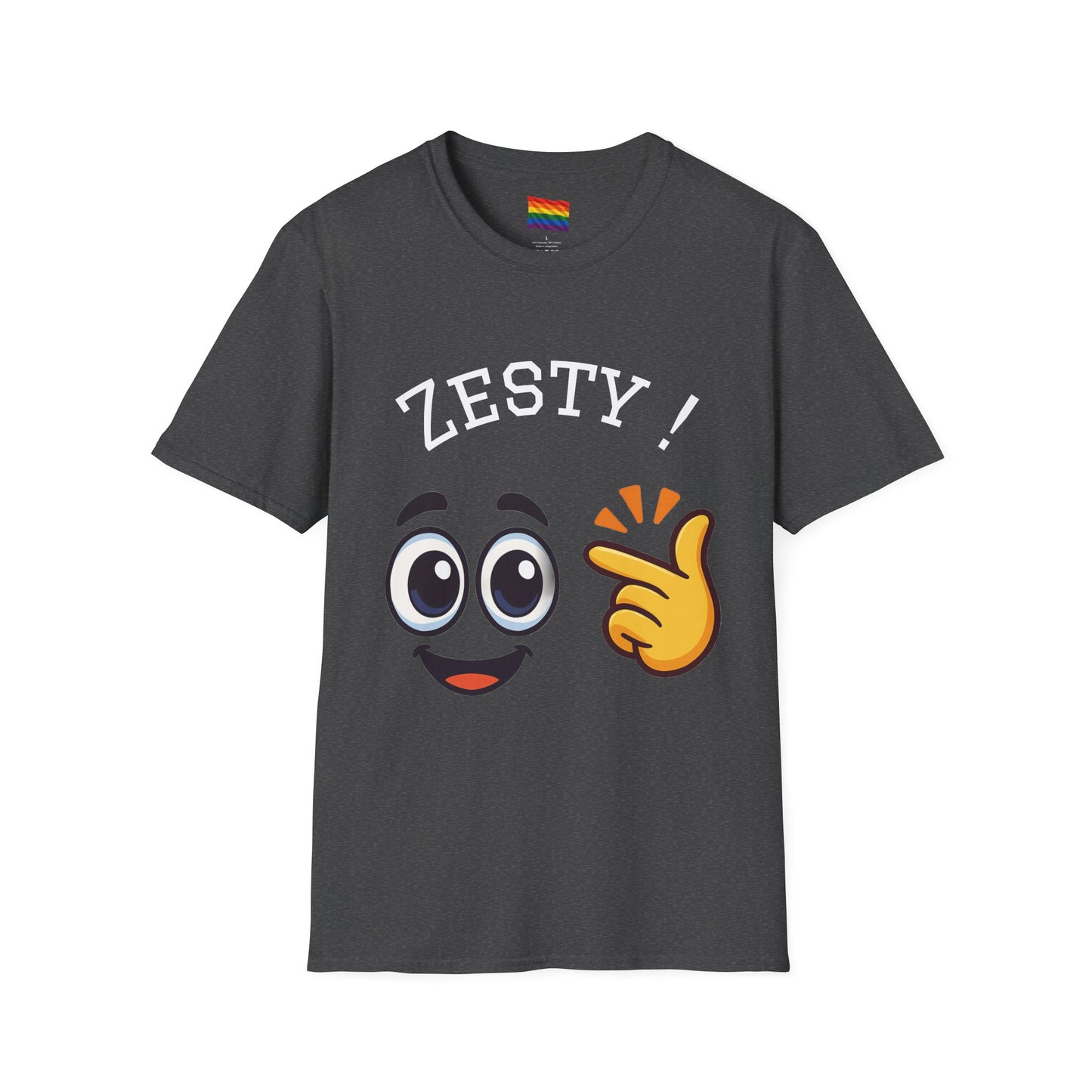 Zesty Emoji Pride T-Shirt Funny Snap Face Tee LGBTQ+ Rainbow Flag Top Unisex Graphic Shirt Positive Vibes Clothing Gift