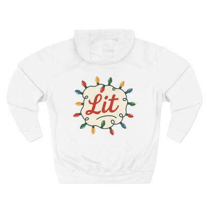 Cozy Holiday Hoodie with Snowman and Lights Design, Winter Fashion, Christmas Gift, Festive Apparel, Outdoor Comfort, Casual Wear