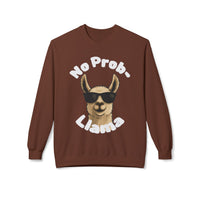 Dark Colors No Prob-Llama Sweatshirt Funny Cozy Llama Crewneck | Cute Pun Sweater | Animal Lover Gift | Winter Comfy Pullover
