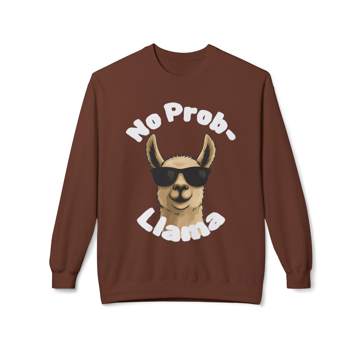 Dark Colors No Prob-Llama Sweatshirt Funny Cozy Llama Crewneck | Cute Pun Sweater | Animal Lover Gift | Winter Comfy Pullover