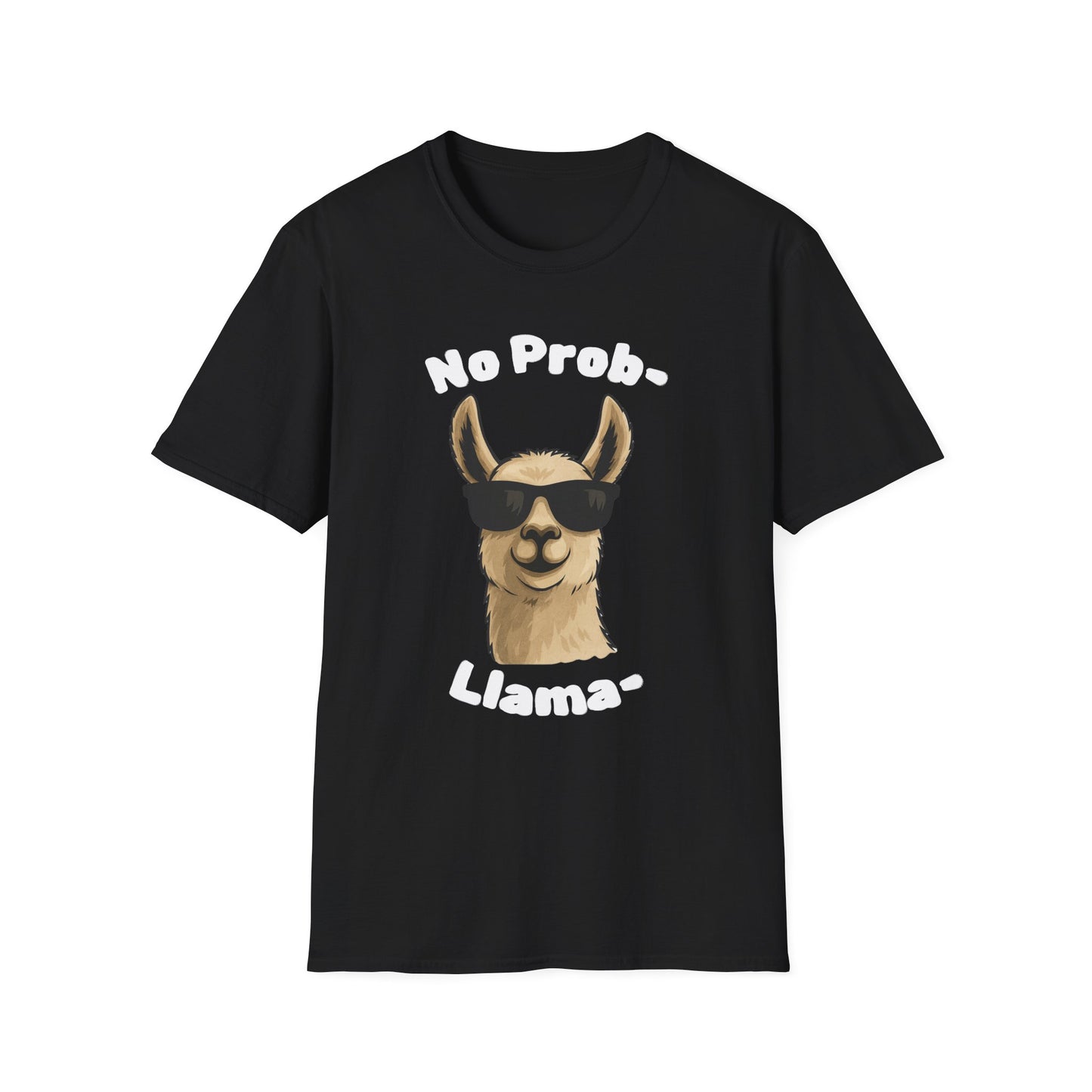 No Prob-Llama Funny T-Shirt | Dark Color Unisex Tee | Cute Llama Design | Humor Animal Pun Shirt | Gift for Him or Her