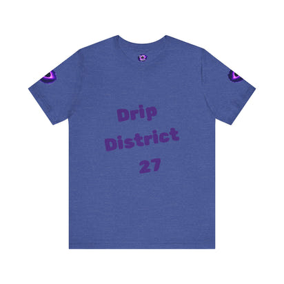 Drip District 27 Shirt | Purple Black Hole Streetwear Tee | Trendy Unisex Graphic Top