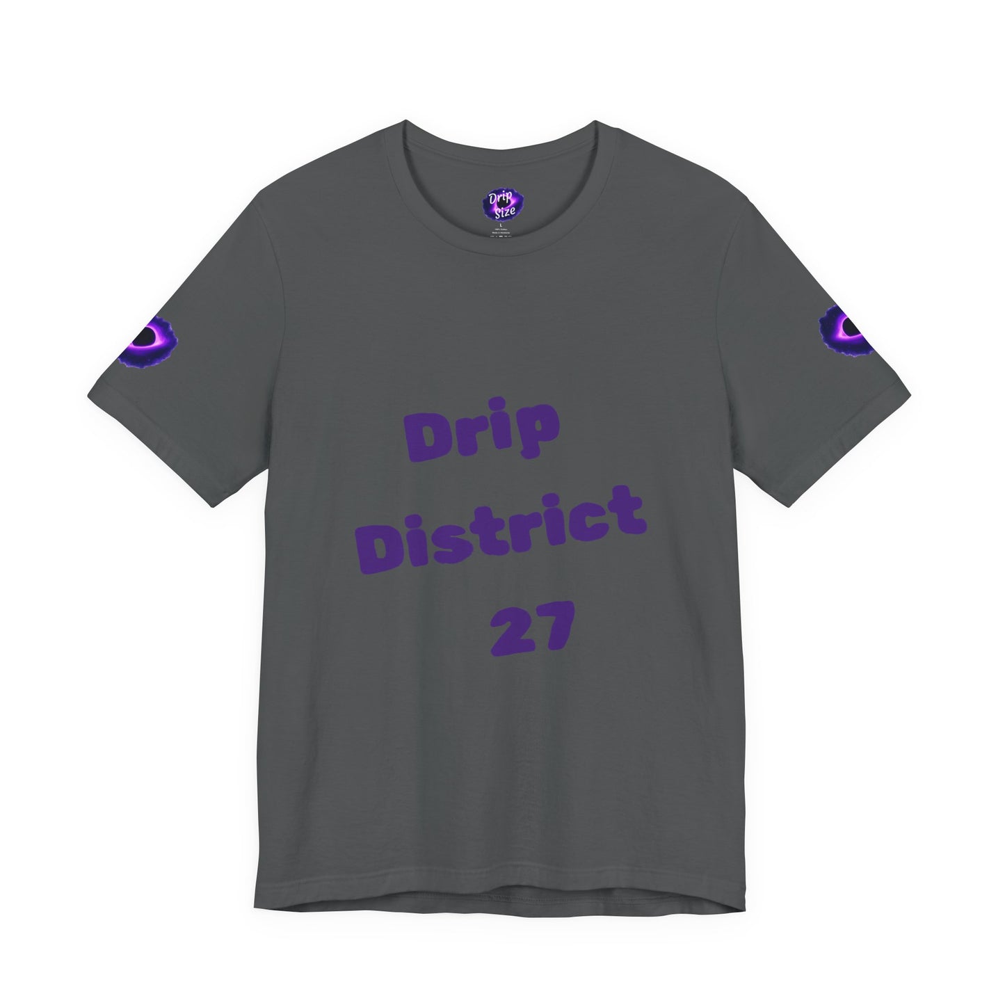 Drip District 27 Shirt | Purple Black Hole Streetwear Tee | Trendy Unisex Graphic Top