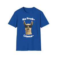 No Prob-Llama Funny T-Shirt | Dark Color Unisex Tee | Cute Llama Design | Humor Animal Pun Shirt | Gift for Him or Her