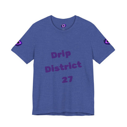 Drip District 27 Shirt | Purple Black Hole Streetwear Tee | Trendy Unisex Graphic Top