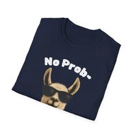 No Prob-Llama Funny T-Shirt | Dark Color Unisex Tee | Cute Llama Design | Humor Animal Pun Shirt | Gift for Him or Her