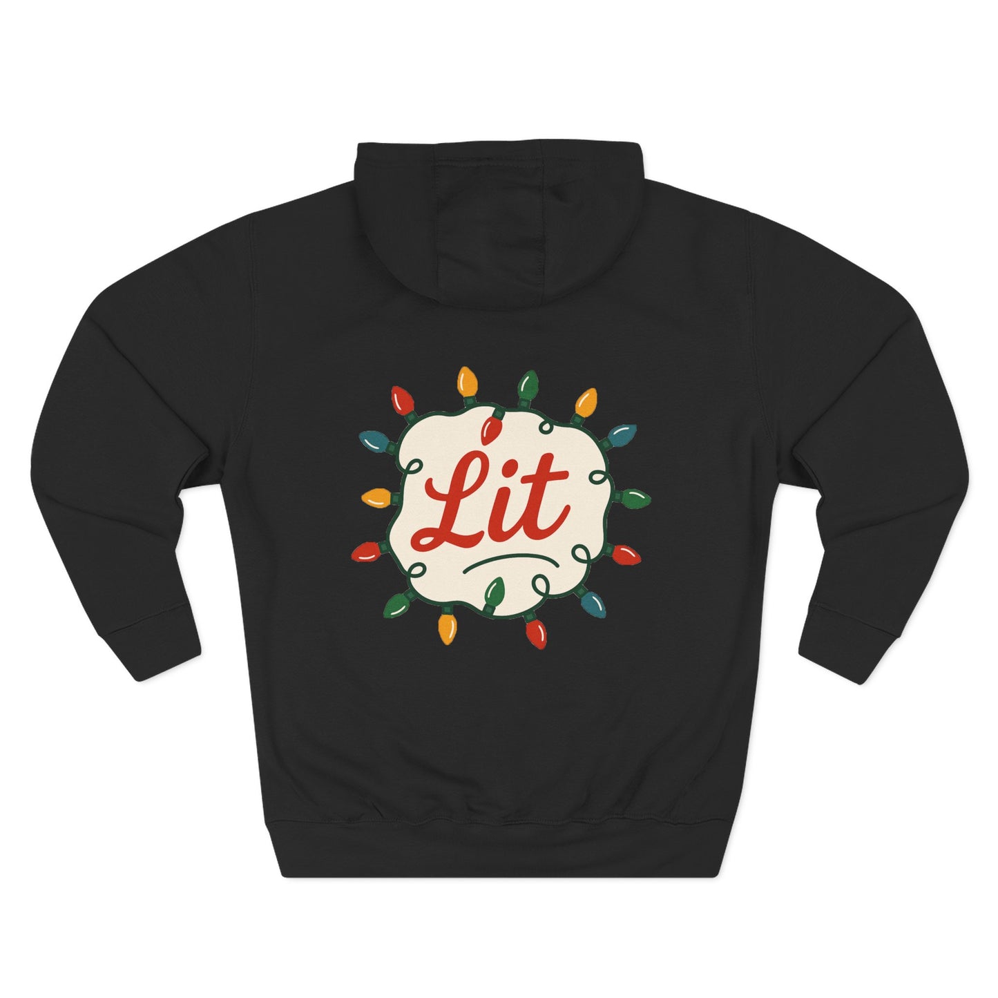 Cozy Holiday Hoodie with Snowman and Lights Design, Winter Fashion, Christmas Gift, Festive Apparel, Outdoor Comfort, Casual Wear