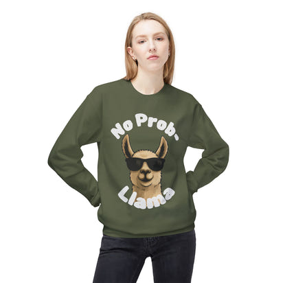 Dark Colors No Prob-Llama Sweatshirt Funny Cozy Llama Crewneck | Cute Pun Sweater | Animal Lover Gift | Winter Comfy Pullover