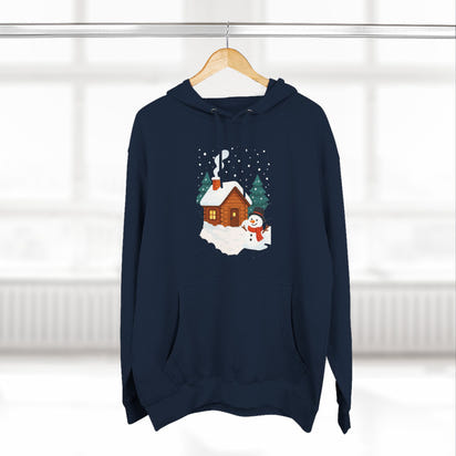 Cozy Holiday Hoodie with Snowman and Lights Design, Winter Fashion, Christmas Gift, Festive Apparel, Outdoor Comfort, Casual Wear