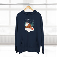 Cozy Holiday Hoodie with Snowman and Lights Design, Winter Fashion, Christmas Gift, Festive Apparel, Outdoor Comfort, Casual Wear