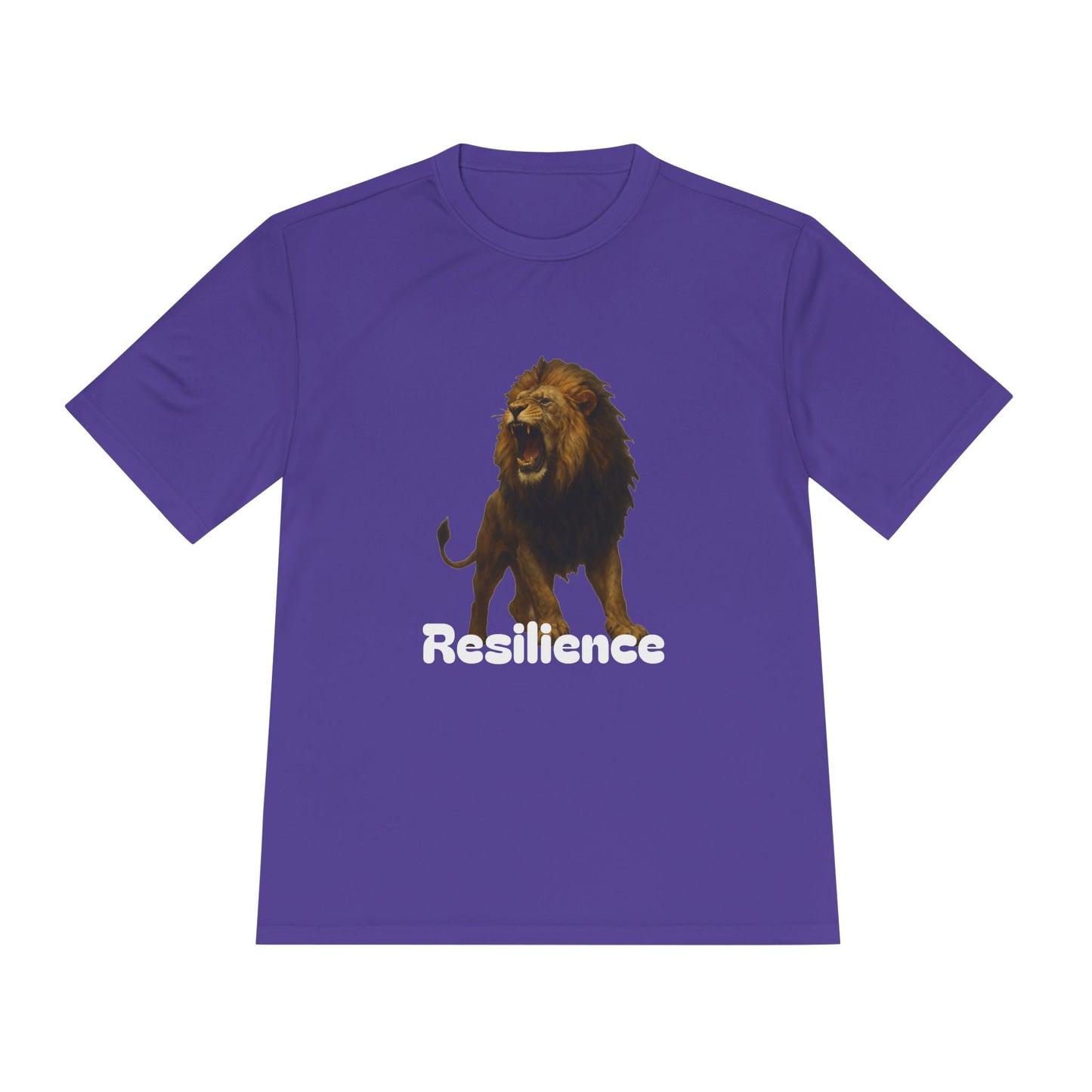 Black T-Shirt, Resilience Lion Tee, Unisex Moisture Wicking T-Shirt, Gym Shirt, Motivational Apparel, Workout Top, Lion Graphic Tee