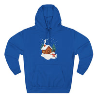 Cozy Holiday Hoodie with Snowman and Lights Design, Winter Fashion, Christmas Gift, Festive Apparel, Outdoor Comfort, Casual Wear
