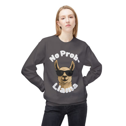 Dark Colors No Prob-Llama Sweatshirt Funny Cozy Llama Crewneck | Cute Pun Sweater | Animal Lover Gift | Winter Comfy Pullover