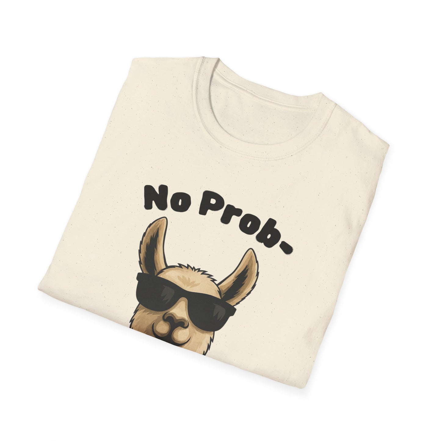 Light Color No Prob Llama T-Shirt, Unisex Cool Llama Sunglasses Unisex Softstyle T-Shirt - Fun Graphic Tee for Animal Lovers, Birthday Gift