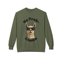 Light Color No Prob-Llama Sweatshirt | Light Color Unisex Crewneck | Cute Llama Design | Animal Pun Gift | Cozy Graphic Pullover
