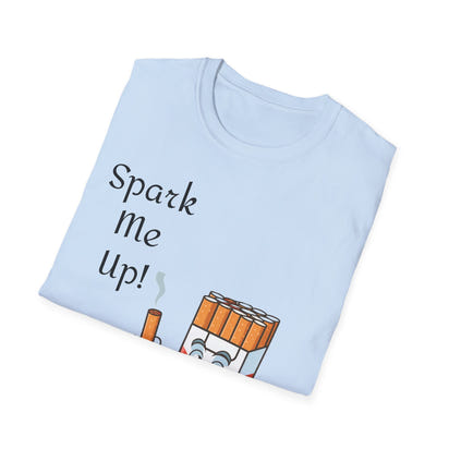 Spark Me Up! Funny Graphic T-Shirt | Whimsical Cartoon Tee | Trendy Unisex Gift for Him or Her | Casual Streetwear Top
