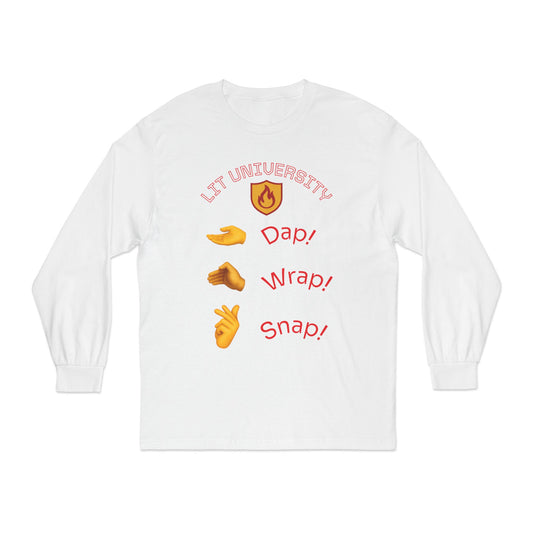 Lit University Crewneck | Dap, Wrap, Snap Edition | Funny College Sweatshirt for Students, Gamers & Trendsetters