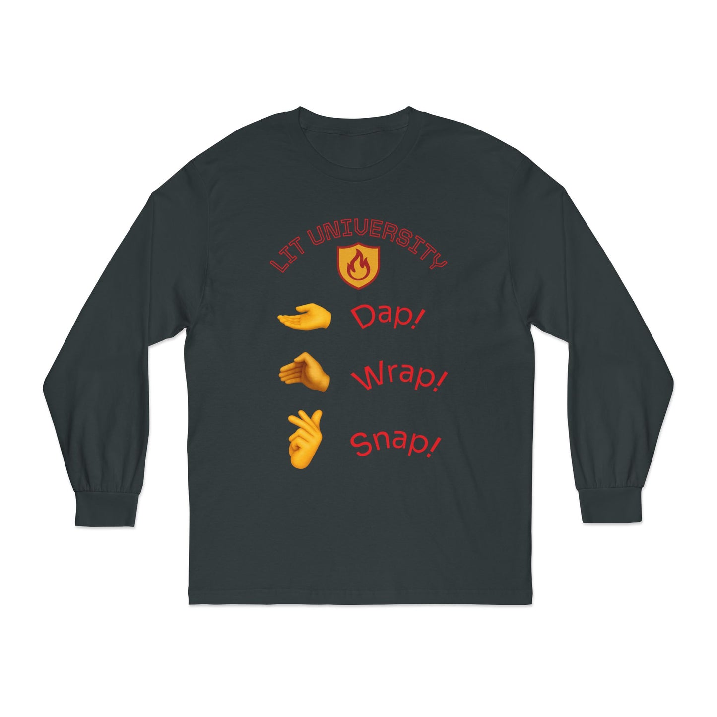 Lit University Crewneck | Dap, Wrap, Snap Edition | Funny College Sweatshirt for Students, Gamers & Trendsetters