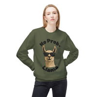 Light Color No Prob-Llama Sweatshirt | Light Color Unisex Crewneck | Cute Llama Design | Animal Pun Gift | Cozy Graphic Pullover