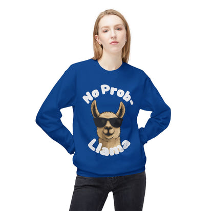 Dark Colors No Prob-Llama Sweatshirt Funny Cozy Llama Crewneck | Cute Pun Sweater | Animal Lover Gift | Winter Comfy Pullover