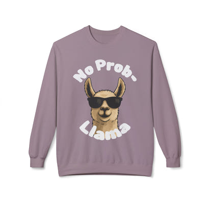 Dark Colors No Prob-Llama Sweatshirt Funny Cozy Llama Crewneck | Cute Pun Sweater | Animal Lover Gift | Winter Comfy Pullover