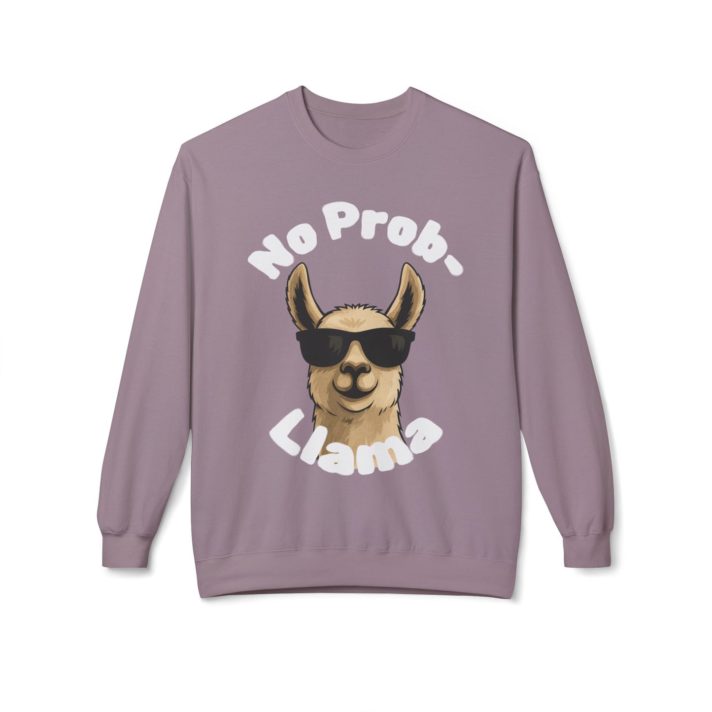 Dark Colors No Prob-Llama Sweatshirt Funny Cozy Llama Crewneck | Cute Pun Sweater | Animal Lover Gift | Winter Comfy Pullover