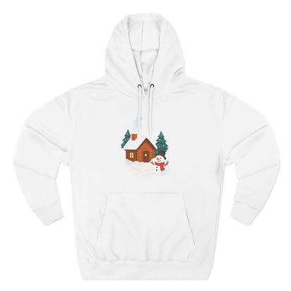 Cozy Holiday Hoodie with Snowman and Lights Design, Winter Fashion, Christmas Gift, Festive Apparel, Outdoor Comfort, Casual Wear
