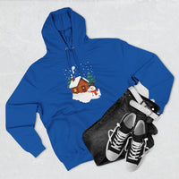 Cozy Holiday Hoodie with Snowman and Lights Design, Winter Fashion, Christmas Gift, Festive Apparel, Outdoor Comfort, Casual Wear