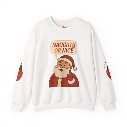 Santa's Naughty or Nice Crewneck Sweatshirt | Holiday Gift, Casual Wear, Winter Fashion, Unisex Sweatshirt, Festive Apparel