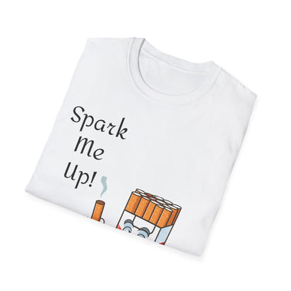 Spark Me Up! Funny Graphic T-Shirt | Whimsical Cartoon Tee | Trendy Unisex Gift for Him or Her | Casual Streetwear Top