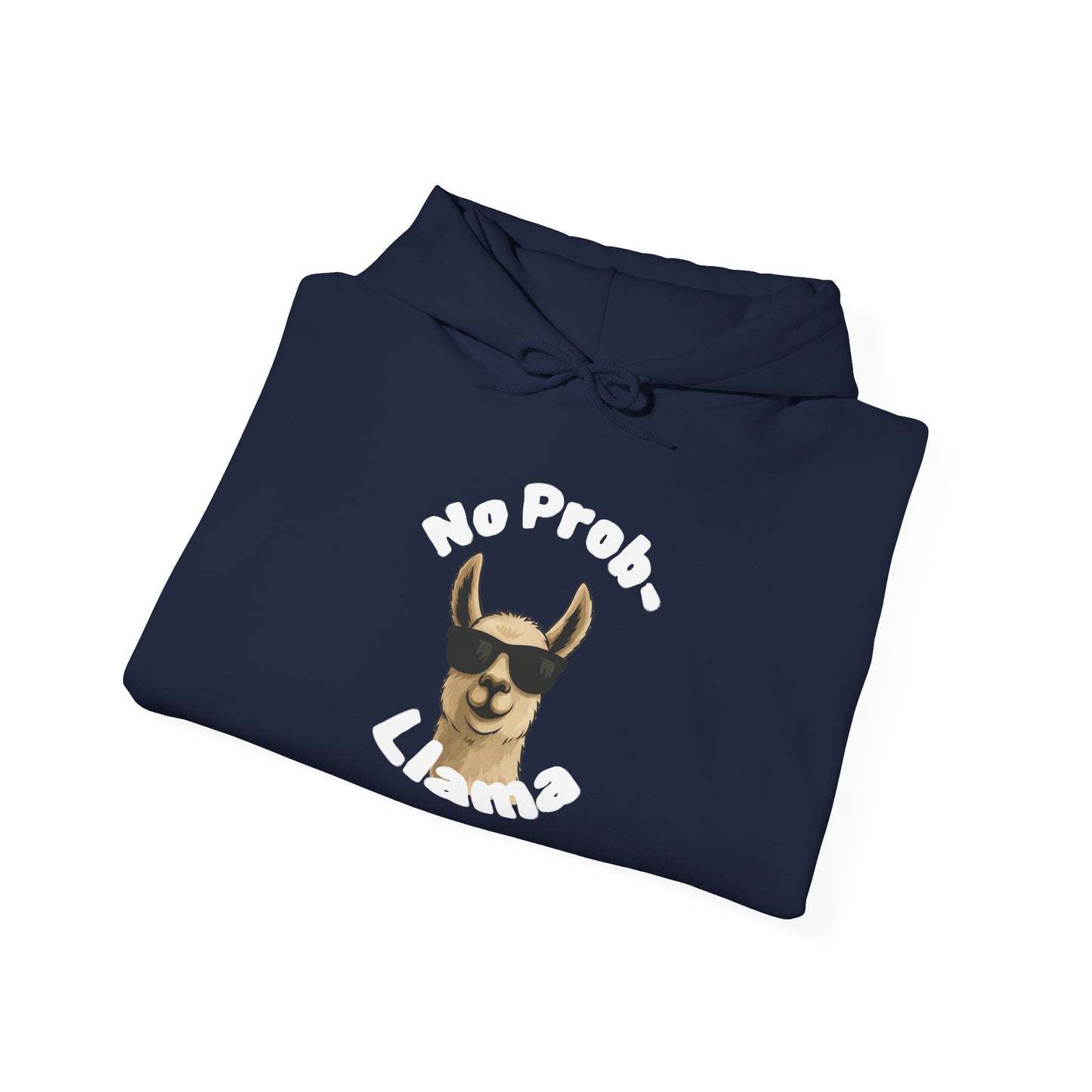 Dark Colors No Prob-Llama Hoodie Dark Colors Funny Alpaca Pun Sweatshirt in Cozy Black, Navy & Gray