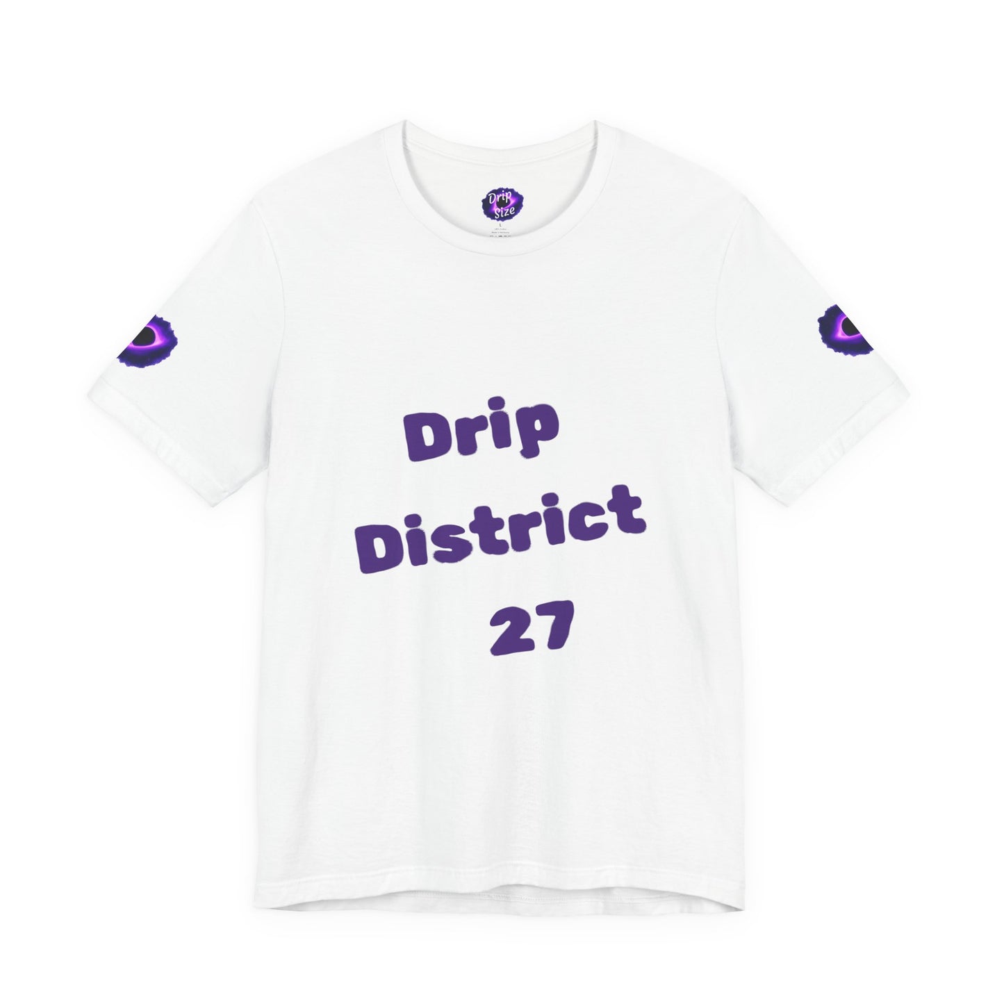 Drip District 27 Shirt | Purple Black Hole Streetwear Tee | Trendy Unisex Graphic Top