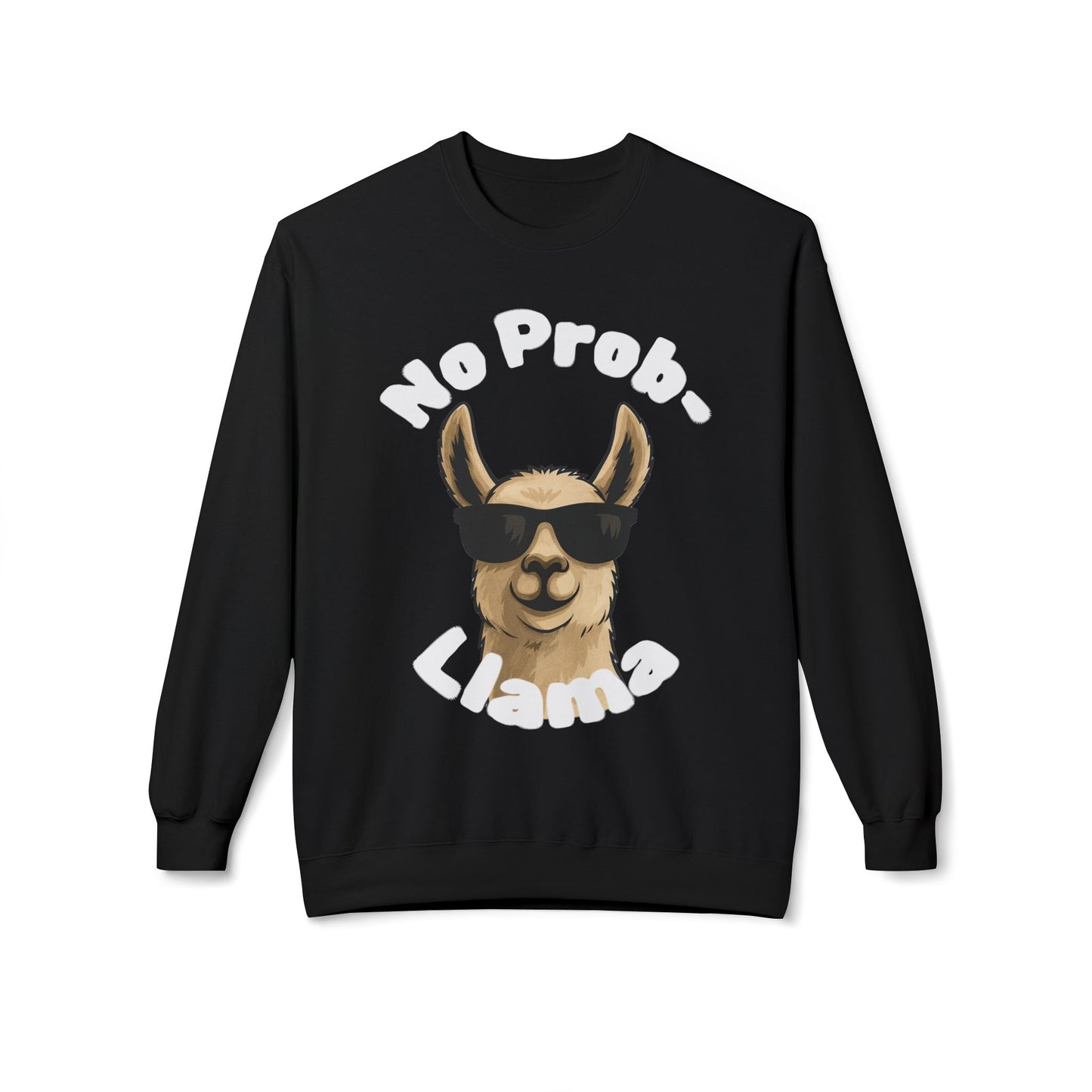 Dark Colors No Prob-Llama Sweatshirt Funny Cozy Llama Crewneck | Cute Pun Sweater | Animal Lover Gift | Winter Comfy Pullover