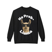 Dark Colors No Prob-Llama Sweatshirt Funny Cozy Llama Crewneck | Cute Pun Sweater | Animal Lover Gift | Winter Comfy Pullover