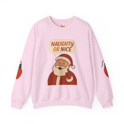 Santa's Naughty or Nice Crewneck Sweatshirt | Holiday Gift, Casual Wear, Winter Fashion, Unisex Sweatshirt, Festive Apparel
