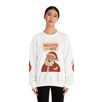 Santa's Naughty or Nice Crewneck Sweatshirt | Holiday Gift, Casual Wear, Winter Fashion, Unisex Sweatshirt, Festive Apparel