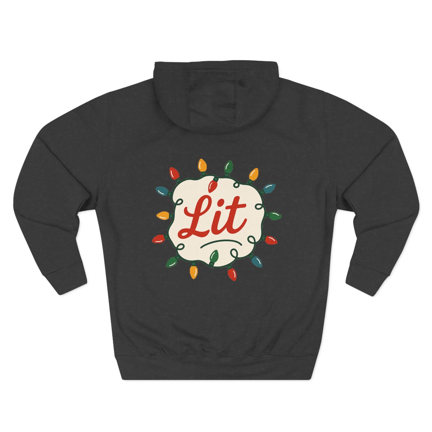 Cozy Holiday Hoodie with Snowman and Lights Design, Winter Fashion, Christmas Gift, Festive Apparel, Outdoor Comfort, Casual Wear